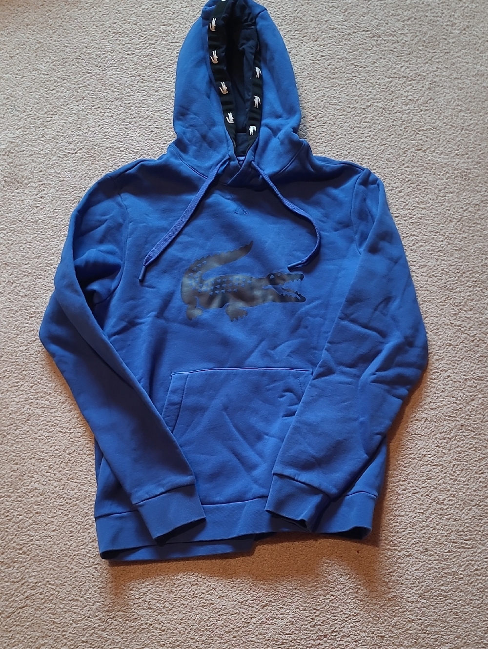 Lacoste Royal Blue Men's Croc Logo Pullover Hoodie